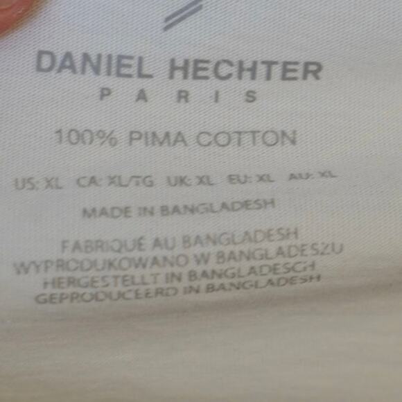 Daniel Hechter Paris Pima Cotton Short Sleeve Crew Neck Shirt Cream Mens Size XL - Picture 4 of 4